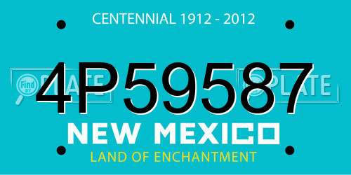 4P59587 New Mexico License Plate