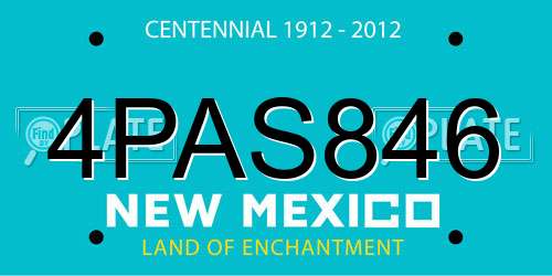 4PAS846 New Mexico License Plate