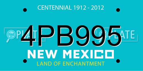 4PB995 New Mexico License Plate