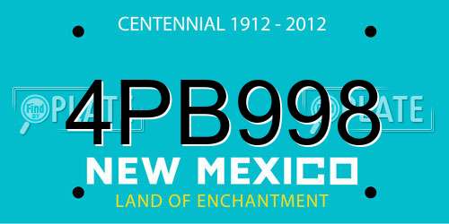 4PB998 New Mexico License Plate