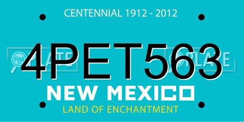 4PET563 New Mexico License Plate
