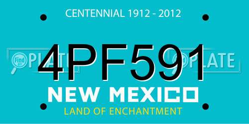 4PF591 New Mexico License Plate