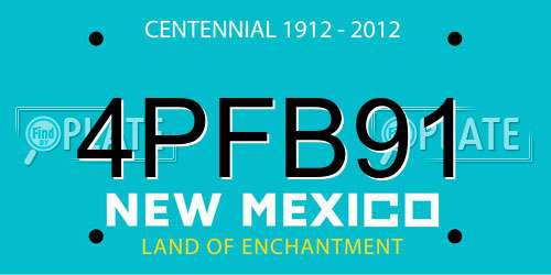 4PFB91 New Mexico License Plate