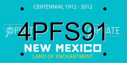 4PFS91 New Mexico License Plate