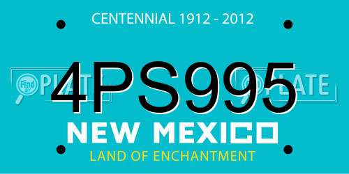 4PS995 New Mexico License Plate