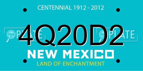 4Q20D2 New Mexico License Plate