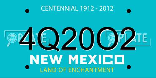 4Q20O2 New Mexico License Plate