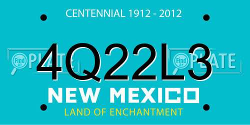 4Q22L3 New Mexico License Plate