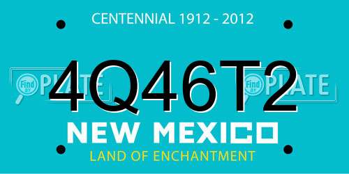 4Q46T2 New Mexico License Plate