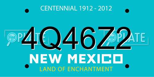 4Q46Z2 New Mexico License Plate