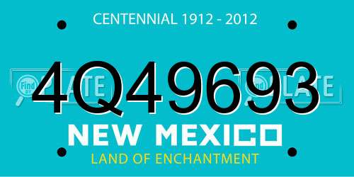 4Q49693 New Mexico License Plate