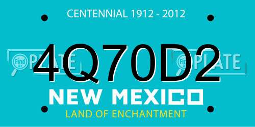 4Q70D2 New Mexico License Plate