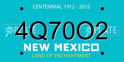 4Q70O2 New Mexico License Plate