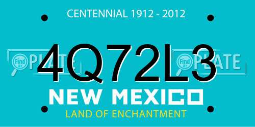 4Q72L3 New Mexico License Plate