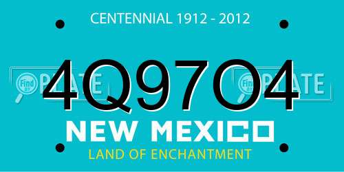 4Q97O4 New Mexico License Plate
