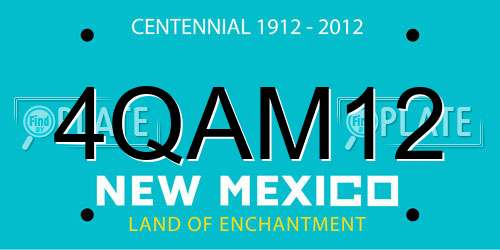 4QAM12 New Mexico License Plate
