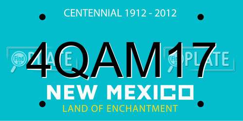4QAM17 New Mexico License Plate