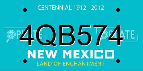 4QB574 New Mexico License Plate
