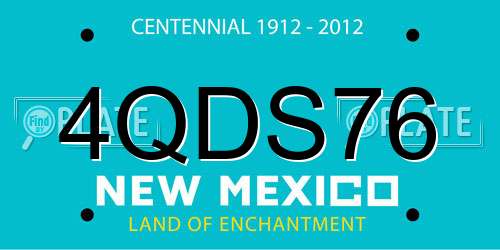 4QDS76 New Mexico License Plate
