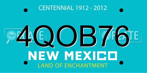 4QOB76 New Mexico License Plate