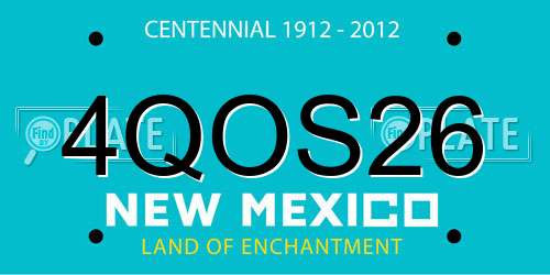 4QOS26 New Mexico License Plate