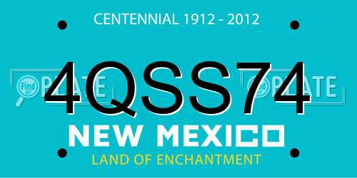 4QSS74 New Mexico License Plate