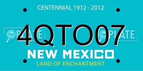 4QTO07 New Mexico License Plate
