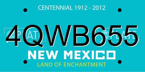 4QWB655 New Mexico License Plate