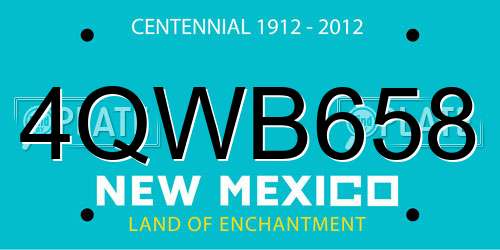 4QWB658 New Mexico License Plate