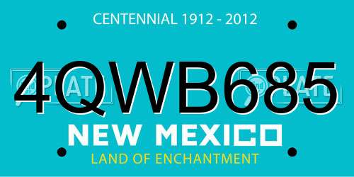 4QWB685 New Mexico License Plate