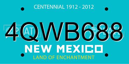 4QWB688 New Mexico License Plate