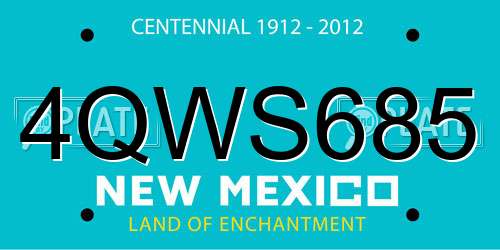 4QWS685 New Mexico License Plate