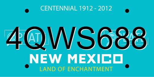 4QWS688 New Mexico License Plate