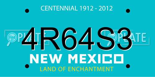 4R64S3 New Mexico License Plate
