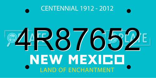 4R87652 New Mexico License Plate