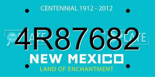 4R87682 New Mexico License Plate