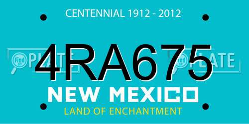4RA675 New Mexico License Plate