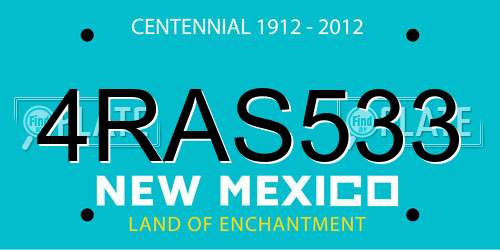 4RAS533 New Mexico License Plate