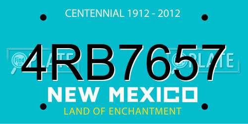 4RB7657 New Mexico License Plate