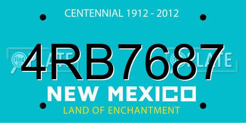 4RB7687 New Mexico License Plate