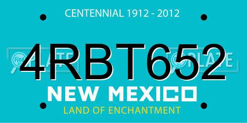 4RBT652 New Mexico License Plate