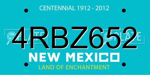 4RBZ652 New Mexico License Plate
