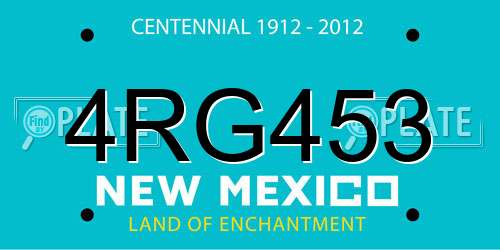 4RG453 New Mexico License Plate