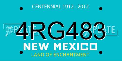 4RG483 New Mexico License Plate
