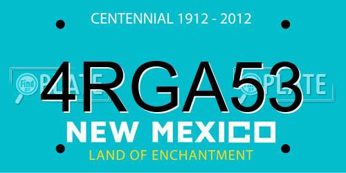 4RGA53 New Mexico License Plate