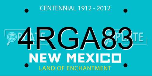 4RGA83 New Mexico License Plate
