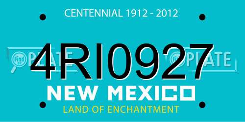4RI0927 New Mexico License Plate