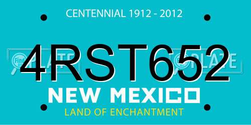 4RST652 New Mexico License Plate