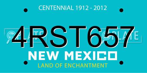 4RST657 New Mexico License Plate