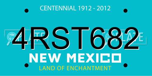 4RST682 New Mexico License Plate